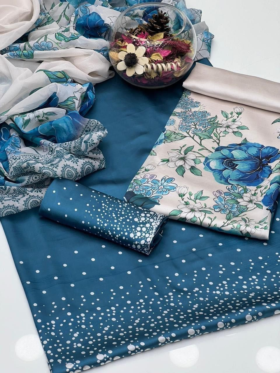 3 PIECE - SHAMOZ SILK SUIT (digital print)