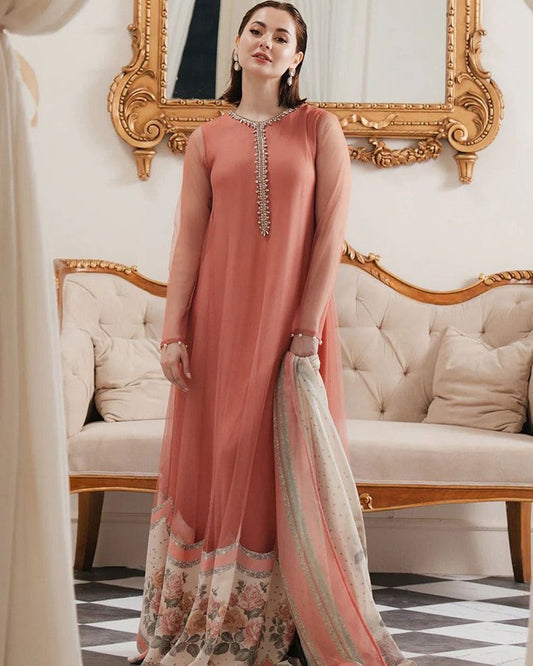 3 PIECE - HANIA AMIR SHAMOZE SILK SUIT (UNSTITCHED) (#10101)
