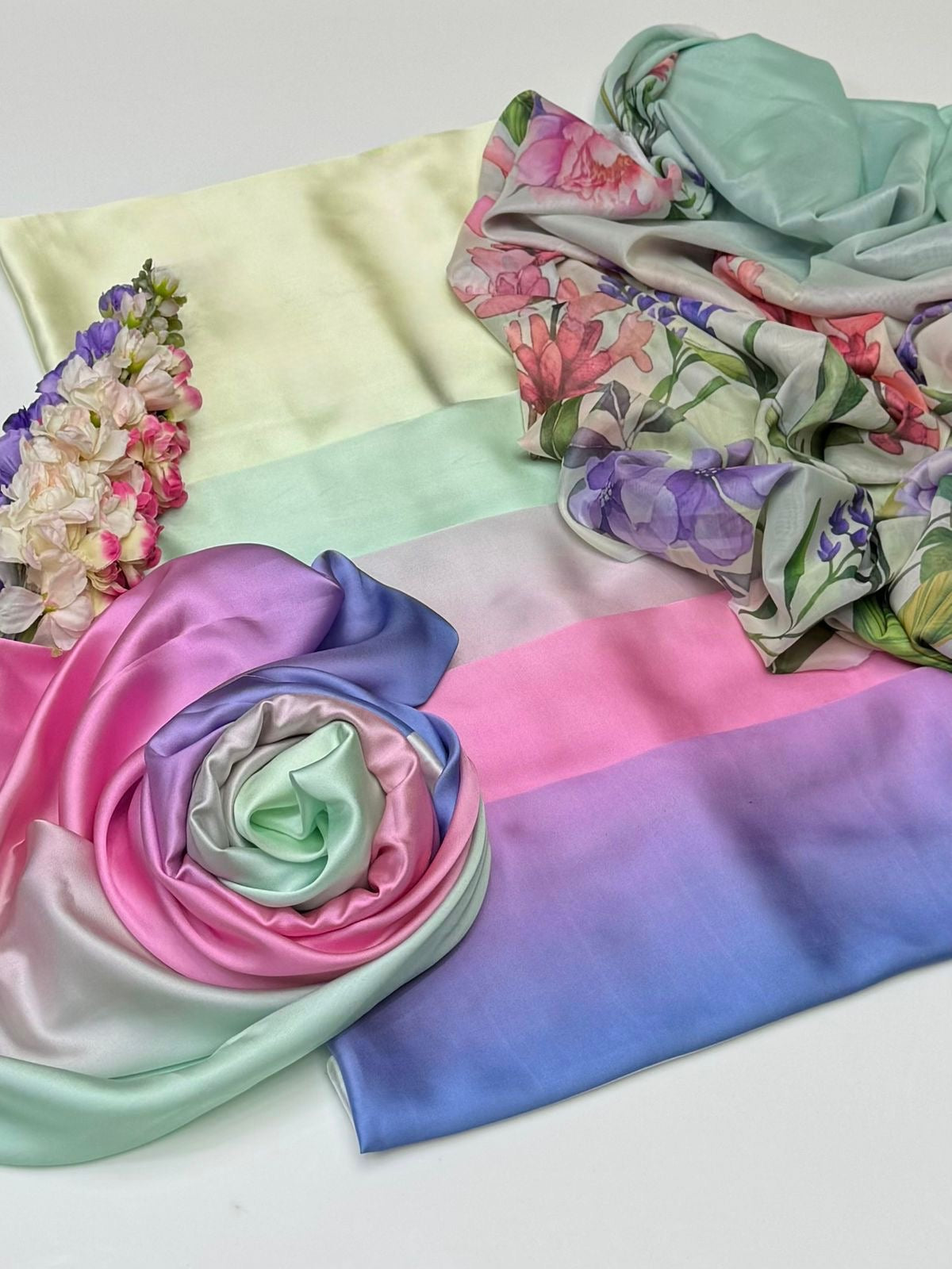 3 PIECE - SHAMOZ SILK SUIT (tye & dye) (Ajwa15150)