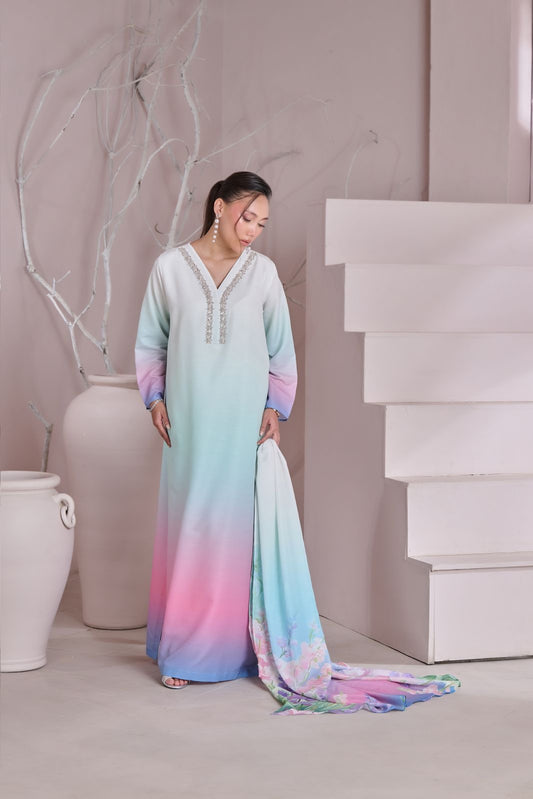 3 PIECE - SHAMOZ SILK SUIT (tye & dye) (#10182)