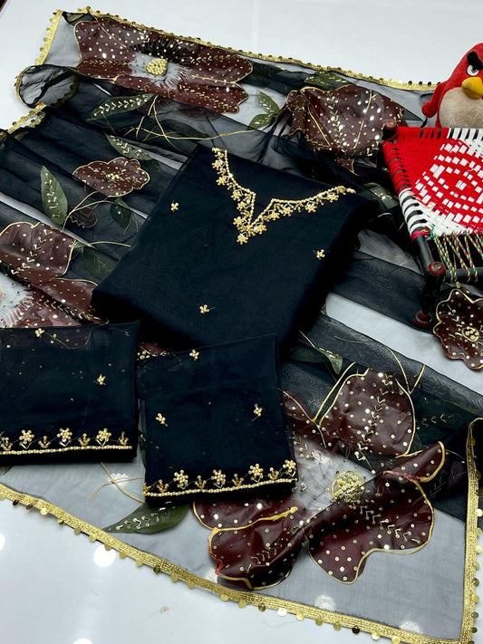 Brush Paint Adda Work 3pc Dress 👗