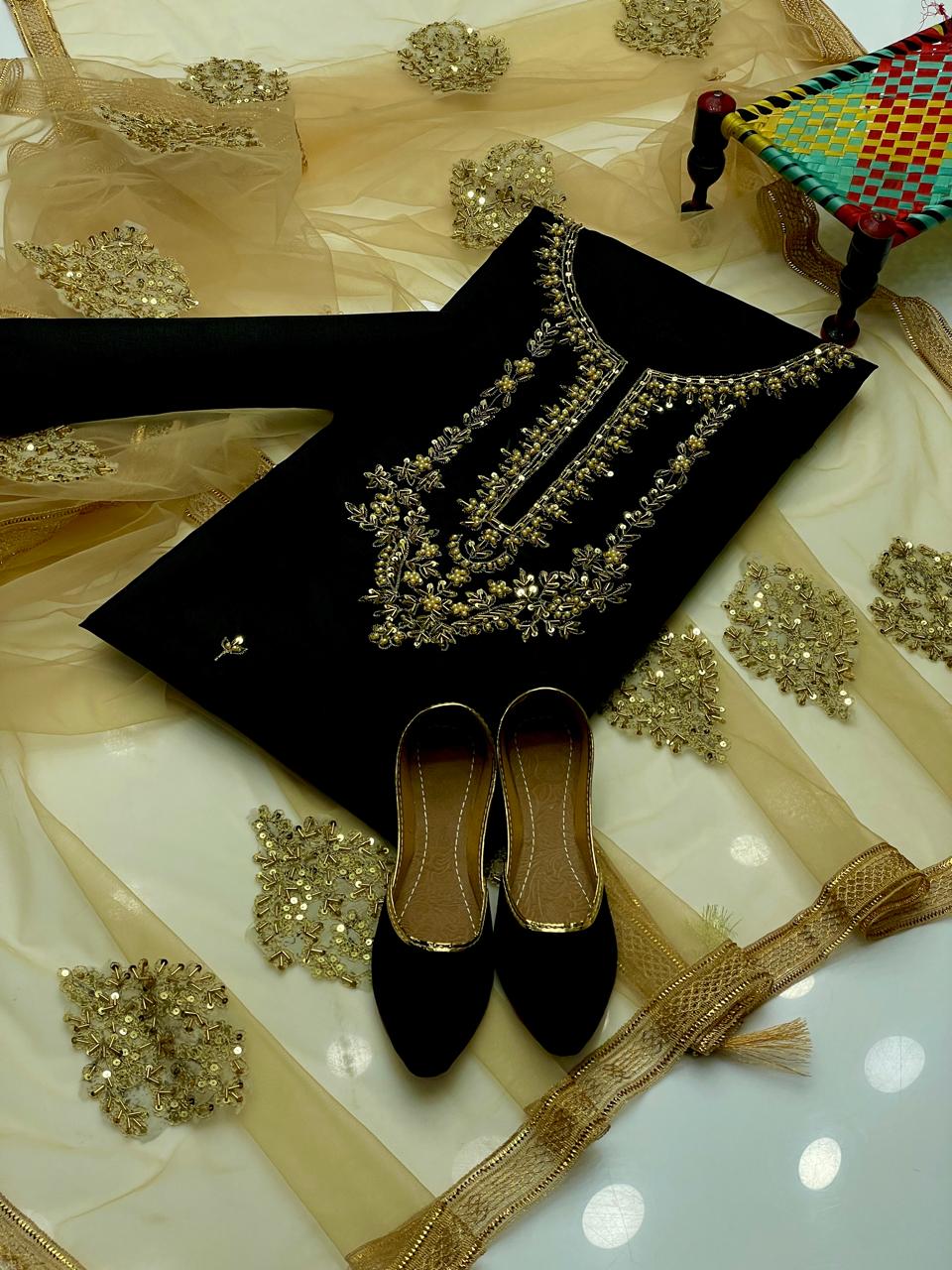 fancy 4 piece kattan silk beautiful Ari work