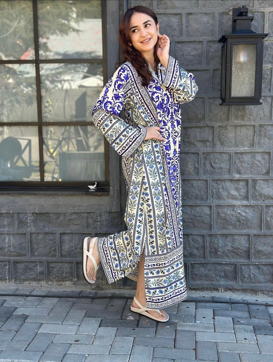 3 PIECE - SWISS LAWN PRINTED UNSTITCH SUIT.