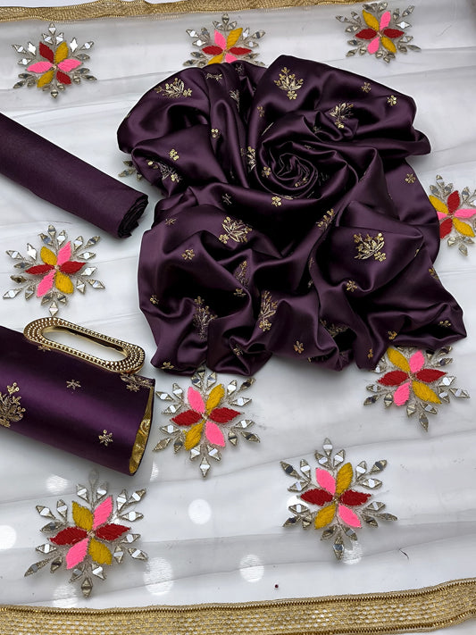 Shamoz silk 4pc Dress (Ajwa15161)