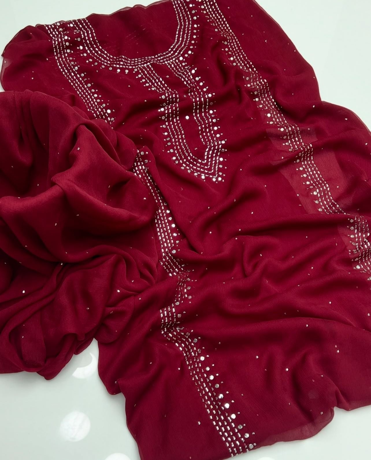 2 PIECE — MUKESH WORK SUIT             ( kurta style )