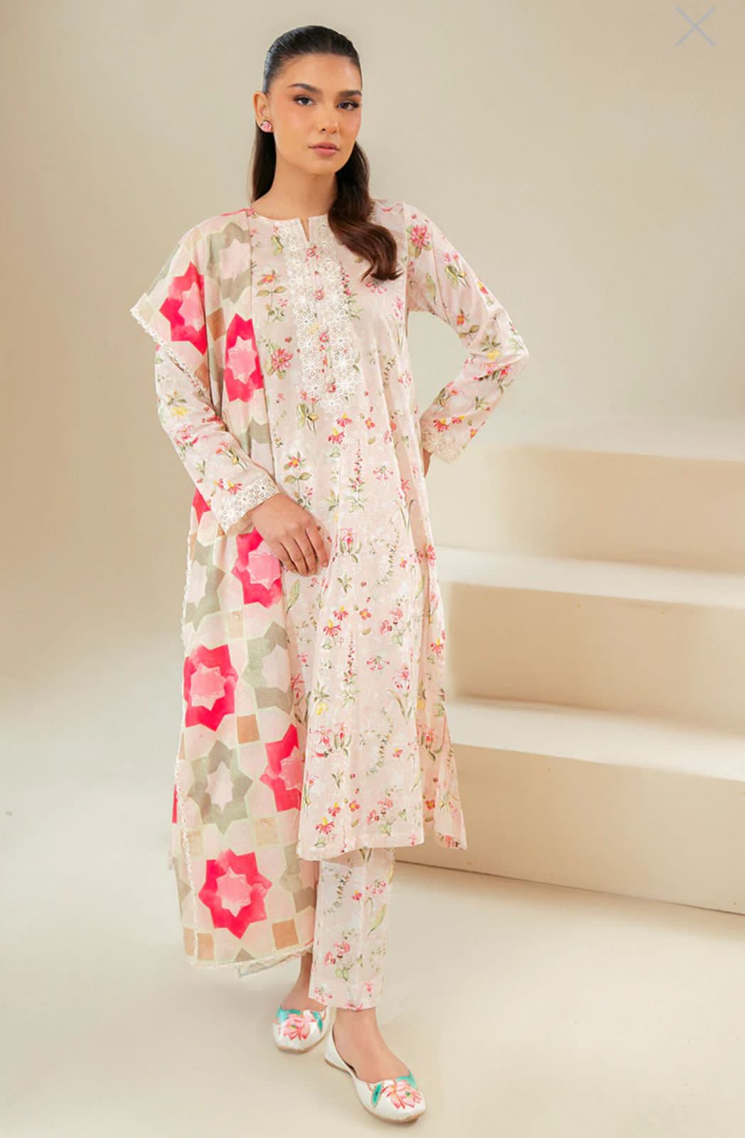 Digital Print All Over 3pc Dress 👗