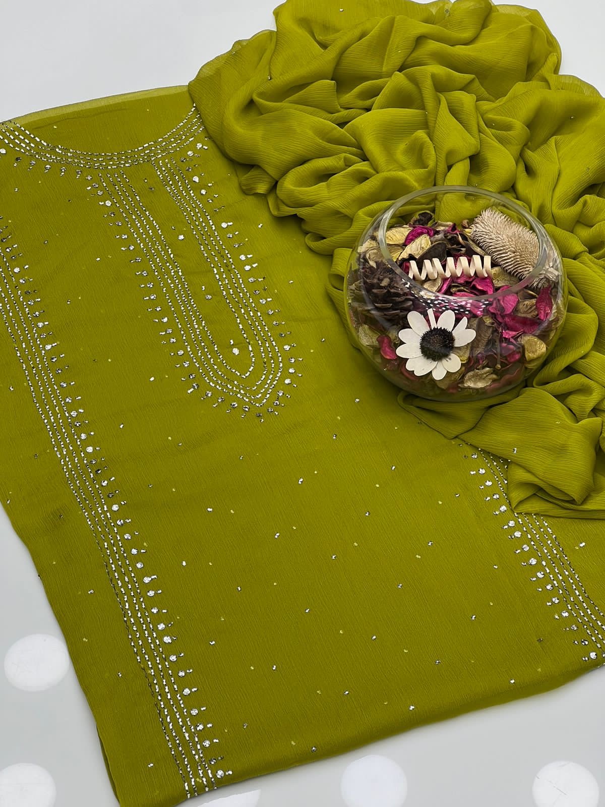 2 PIECE — MUKESH WORK SUIT             ( kurta style )