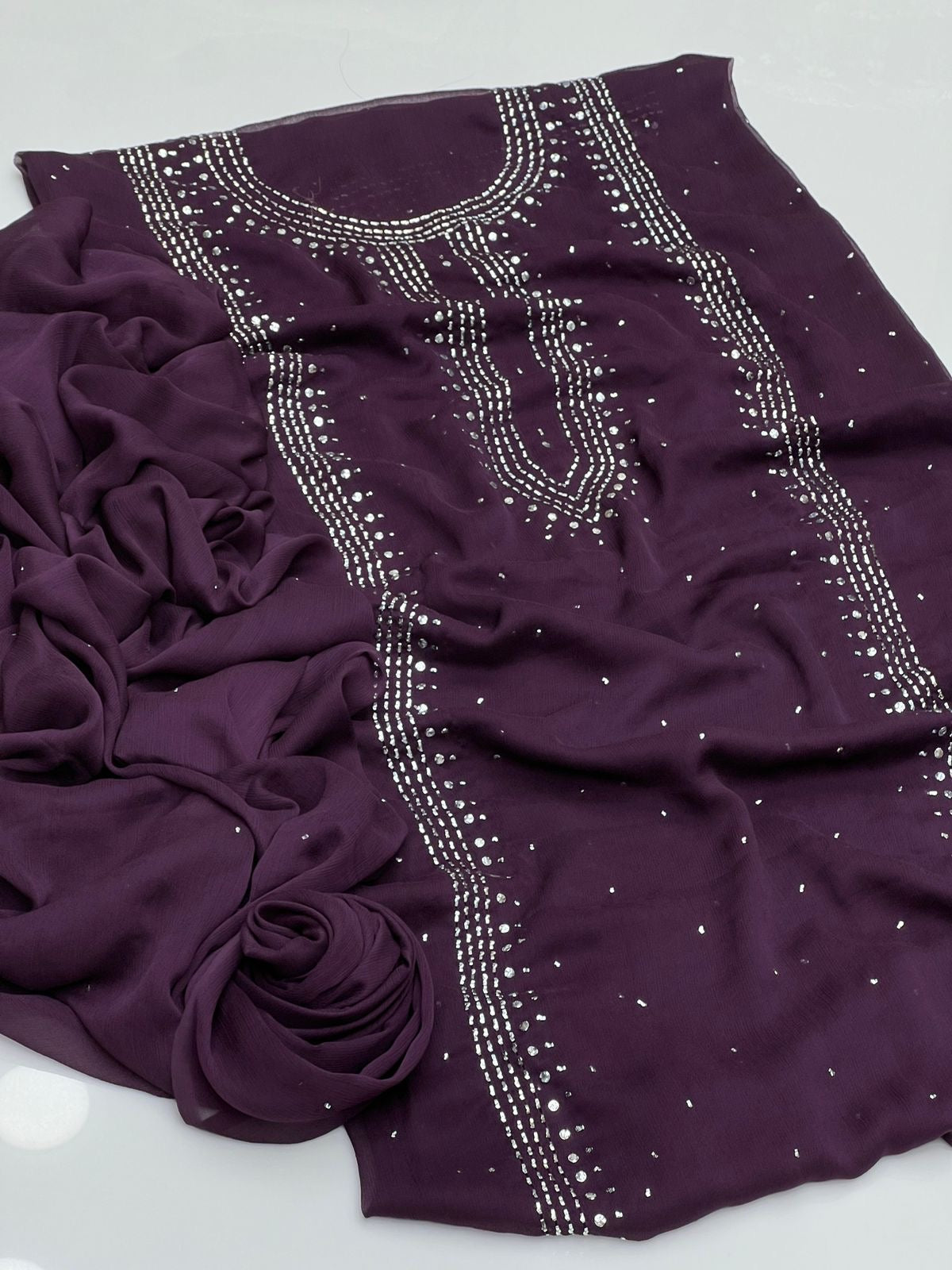 2 PIECE — MUKESH WORK SUIT             ( kurta style )