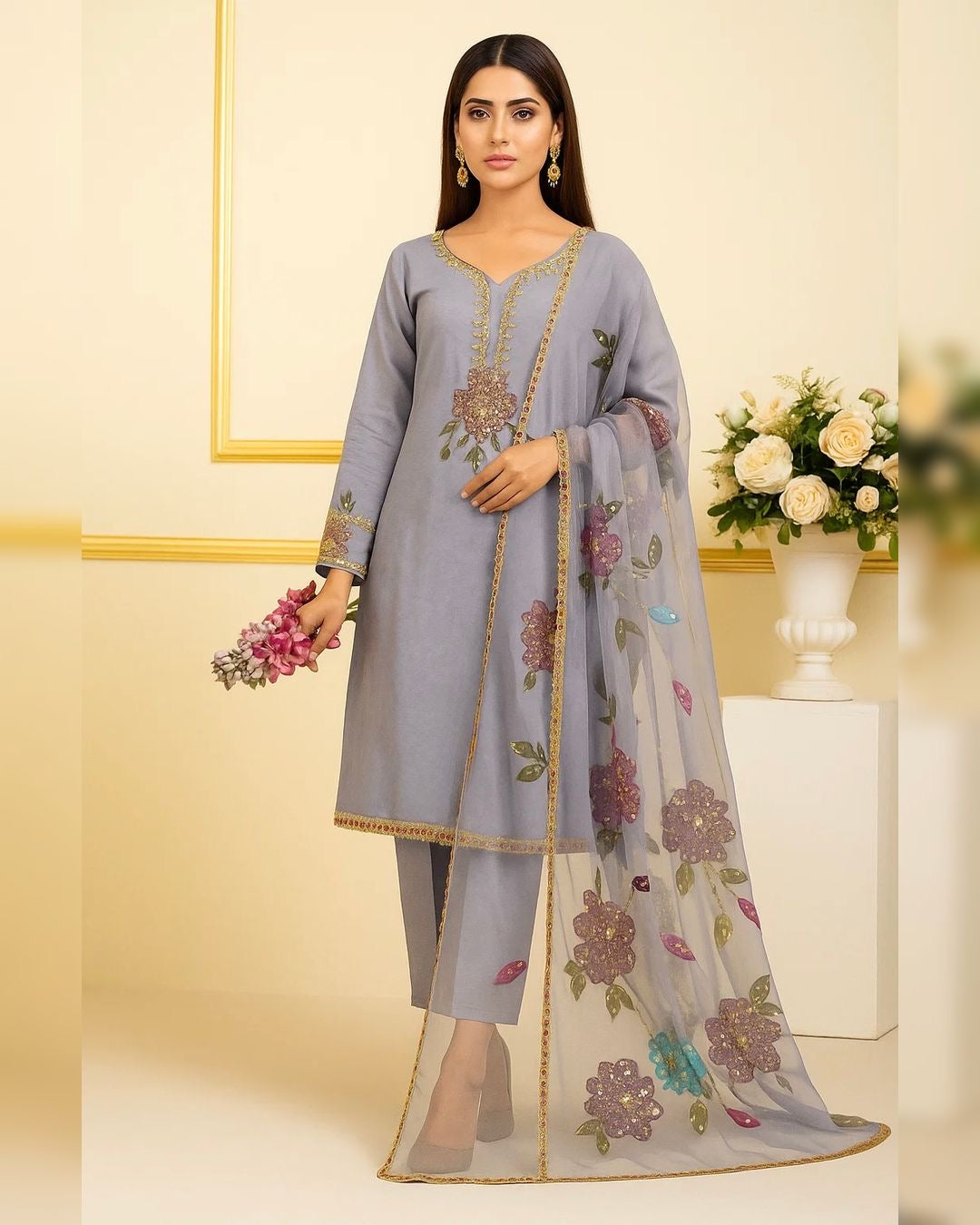 🔥 Dupata & Shirt Paint 3pc dress