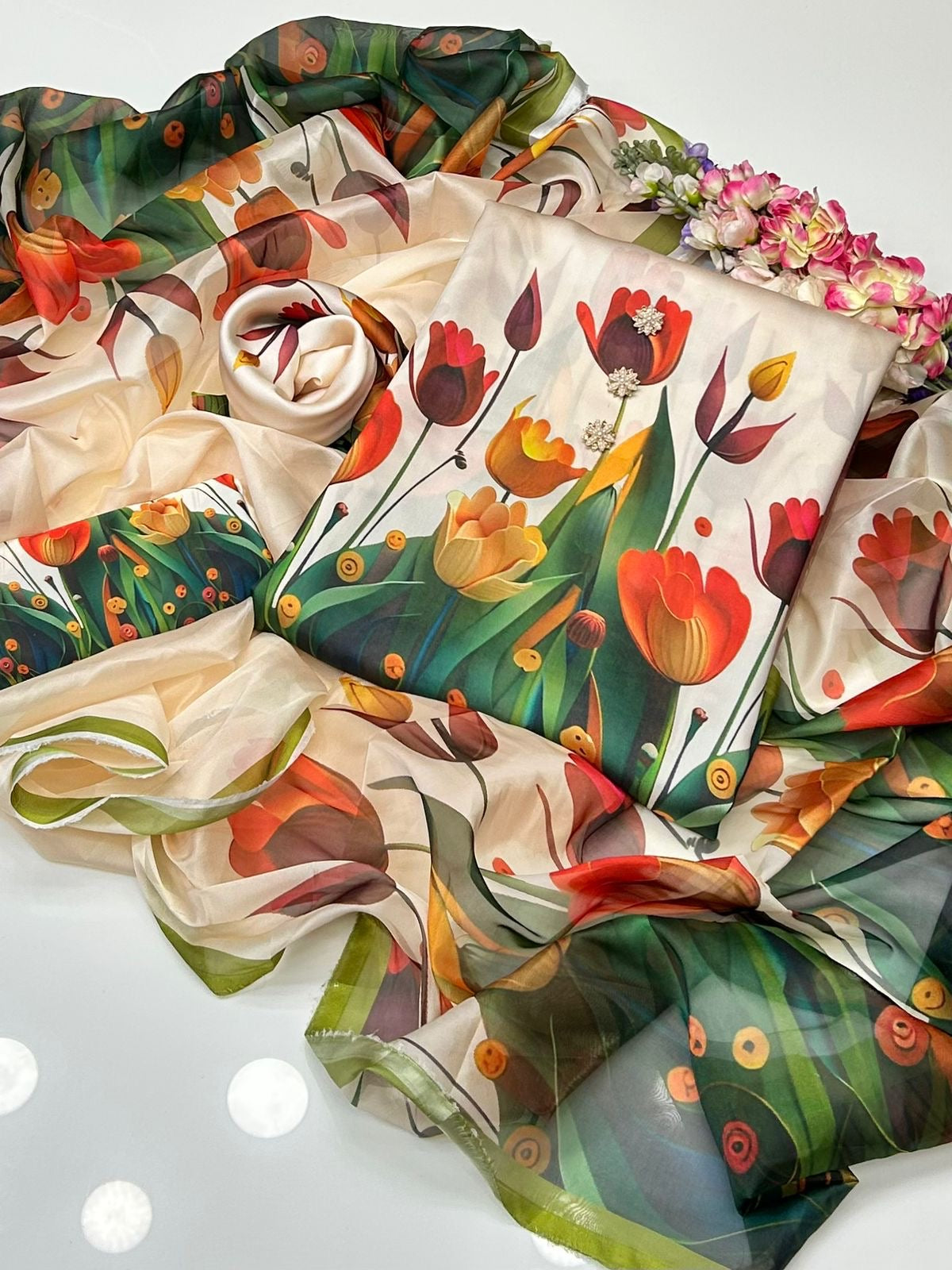 3 PIECE - SHAMOZE SILK FLORAL PRINT SUIT.