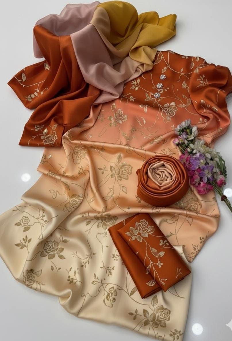 3 PIECE - SHAMOZ SILK SUIT                  (tye N dye)