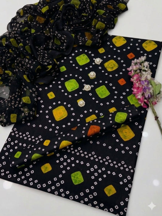 3 PIECE - PURE LAWN CHUNRI PRINT SUIT (UNSTITCHED) AJWA19170