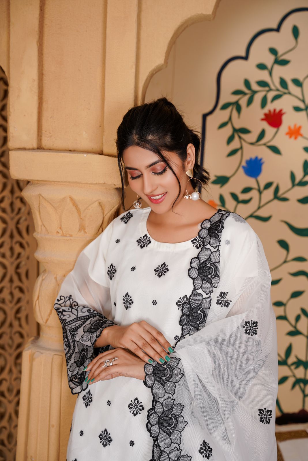 Khaddi Net Computer Cross Stitch 2pc Dress
