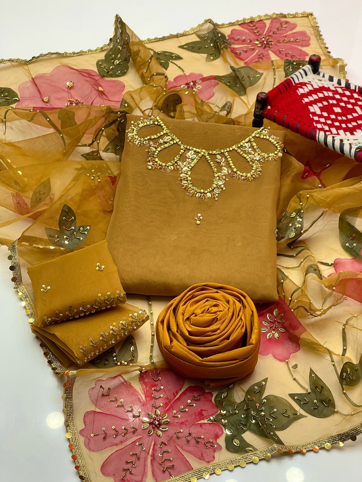 Organza Bursh Paint 3pc Dress 👗