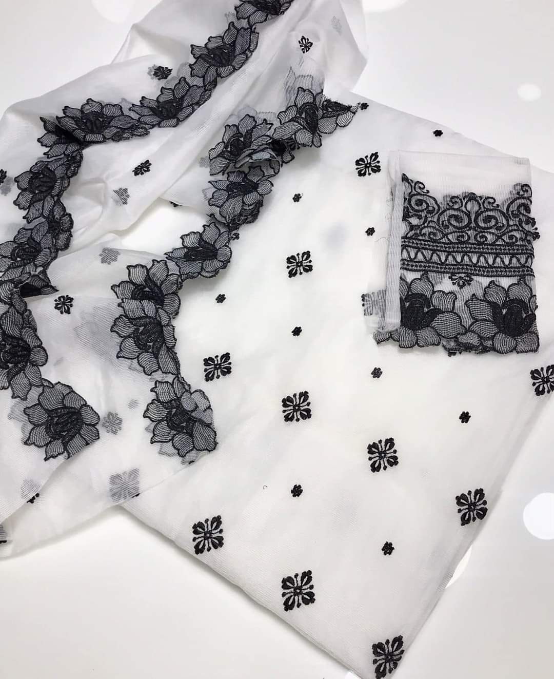 Khaddi Net Computer Cross Stitch 2pc Dress