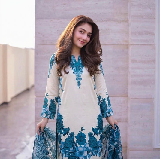 3 PIECE — SHAMOZ SILK PRINT SUIT