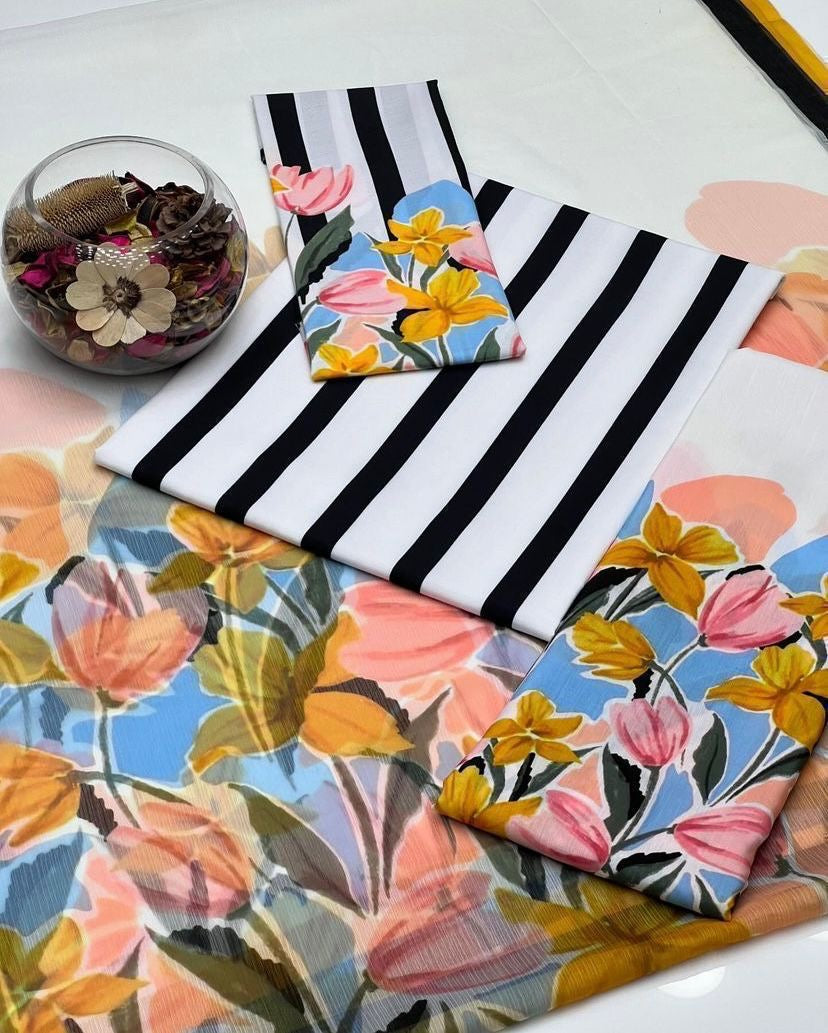 3 PIECE - HANIA AMIR SHAMOZE SILK SUIT.