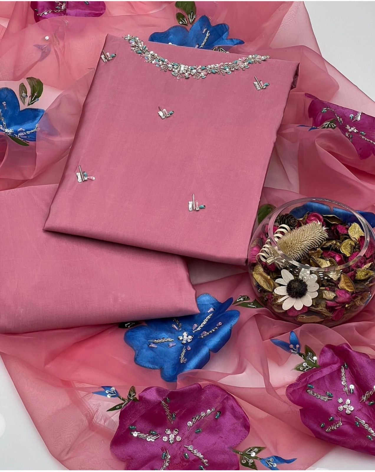 Ajwa’s Trending Kataan silk 3pc dress