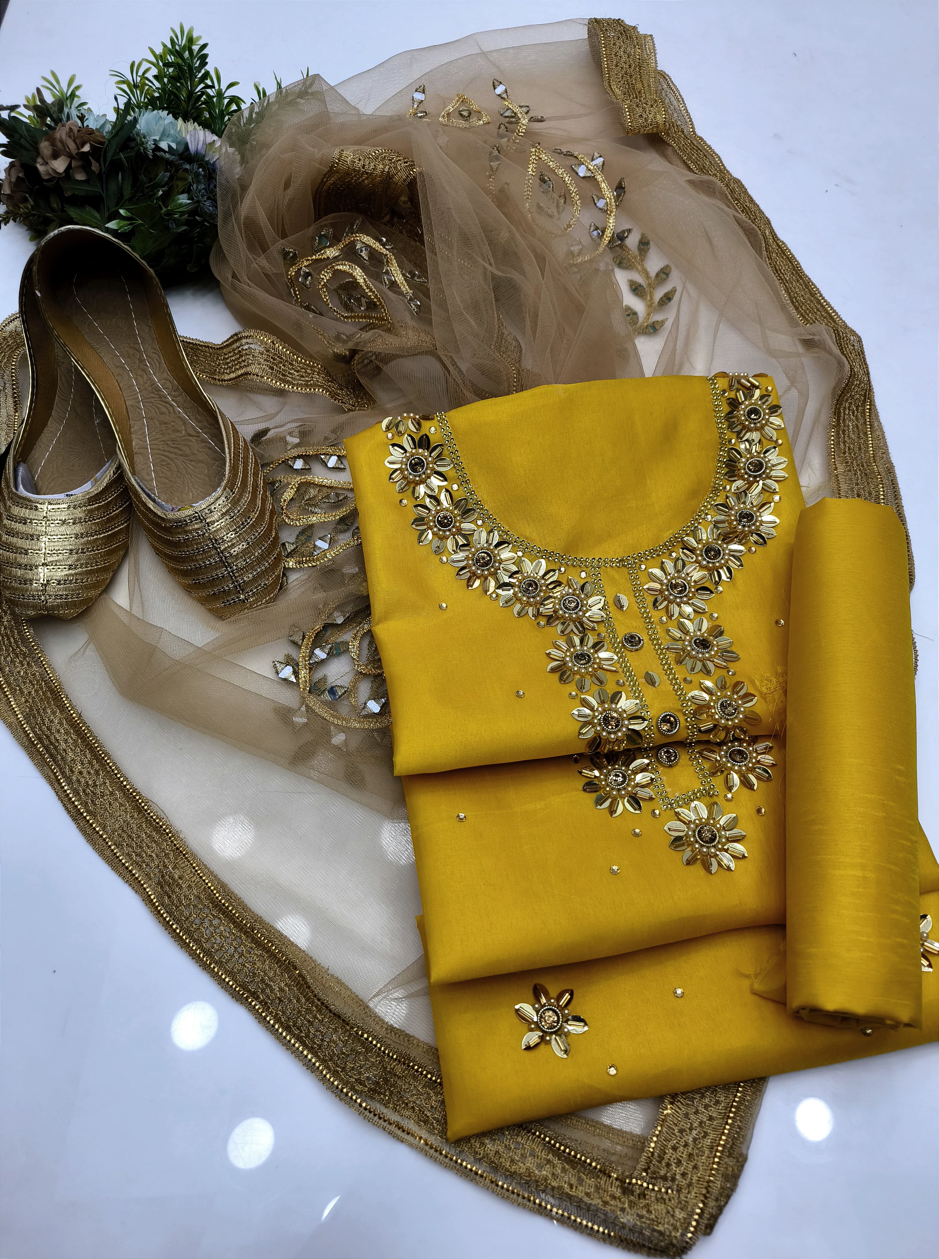 Katan silk 4pc dress