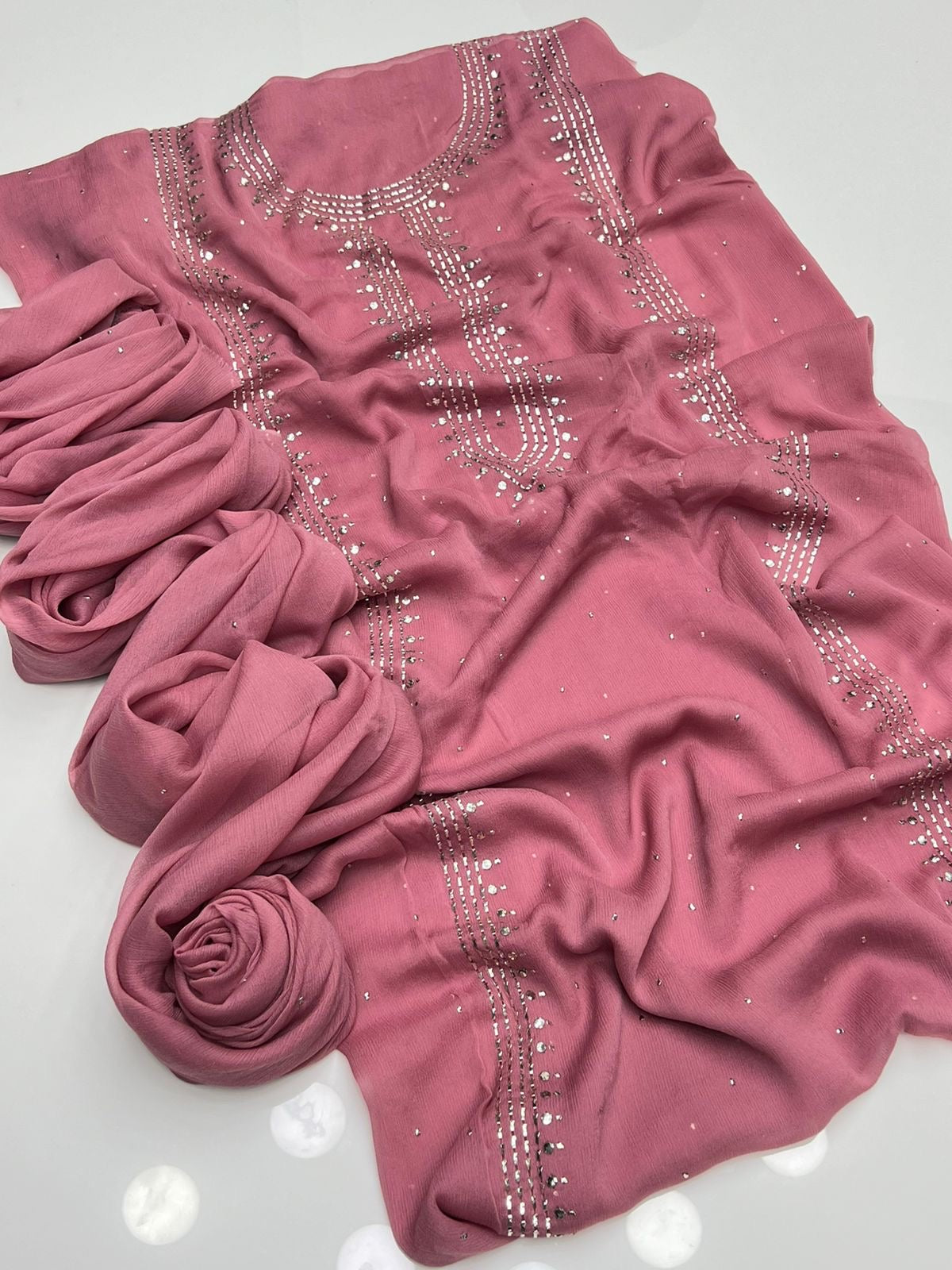 2 PIECE — MUKESH WORK SUIT             ( kurta style )