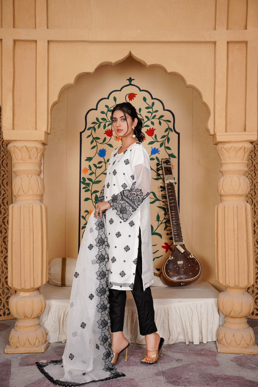 Khaddi Net Computer Cross Stitch 2pc Dress