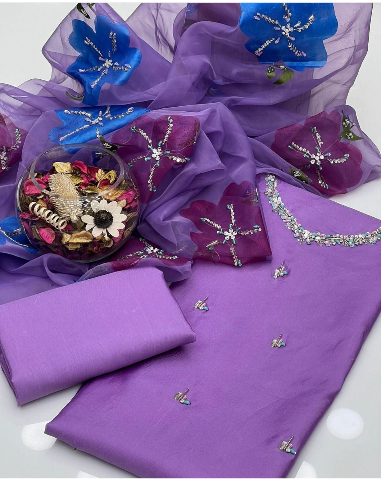 Ajwa’s Trending Kataan silk 3pc dress