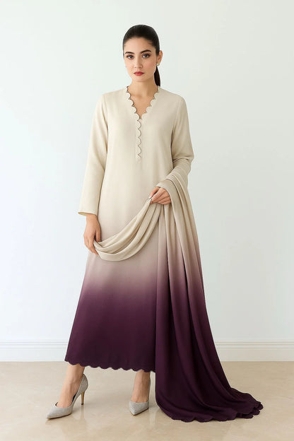 3 PIECE - SHAMOZE SILK DOUBLE TONE SUIT (UNSTITCHED)  (Ajwa15122)