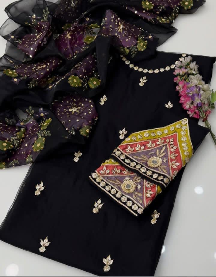 2 PIECE — ORGANZA GOTTA WORK SUIT.