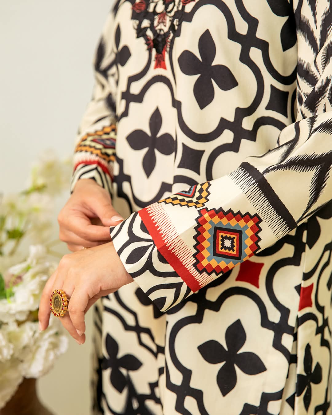 Digital Print Applick Style 3pc Dress 👗