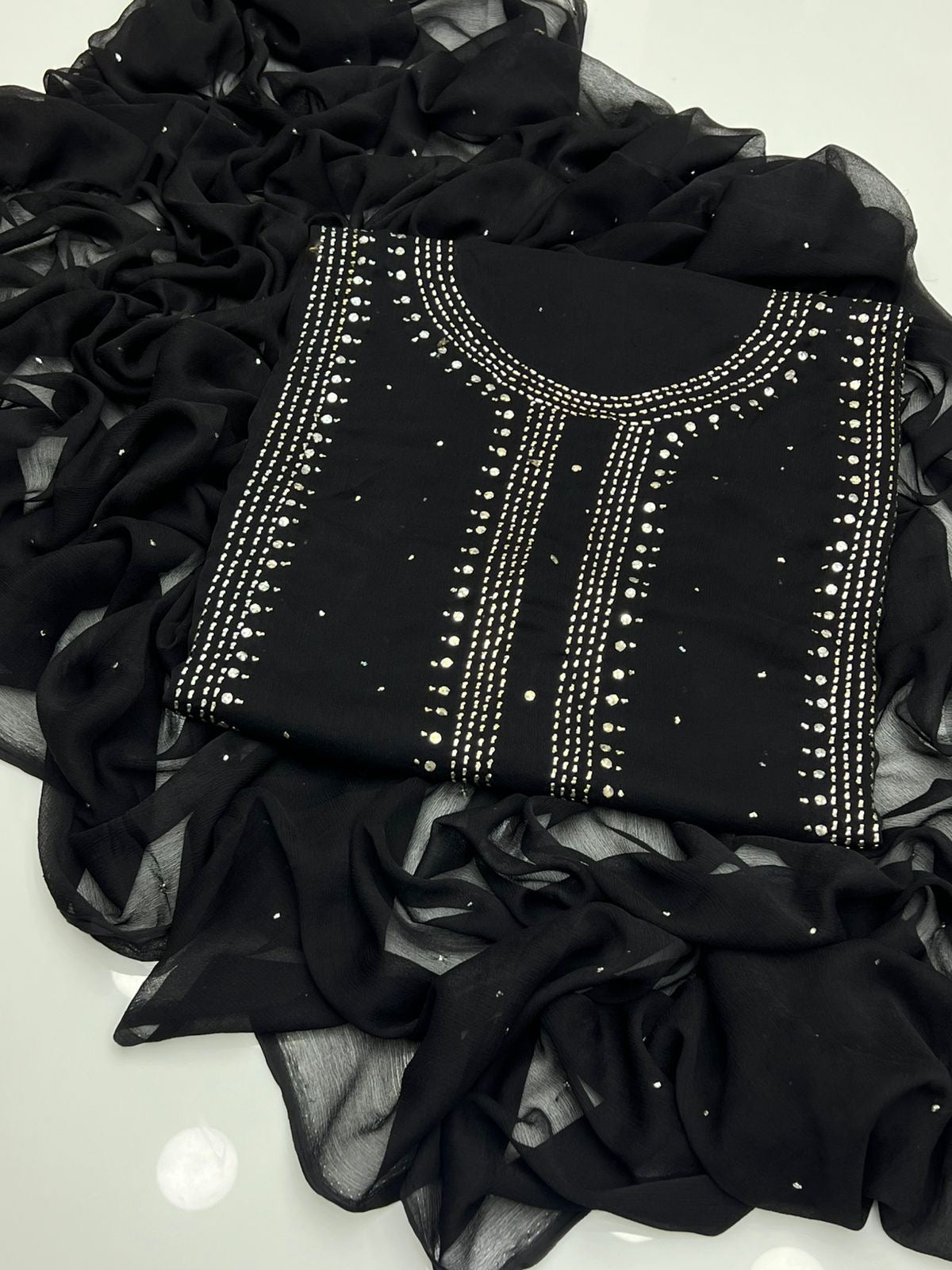 2 PIECE — MUKESH WORK SUIT             ( kurta style )