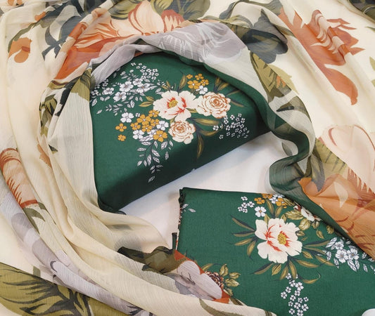 3 PIECE - SWISS LAWN DIGITAL PRINT SUIT (unstitched) (Ajwa15105)