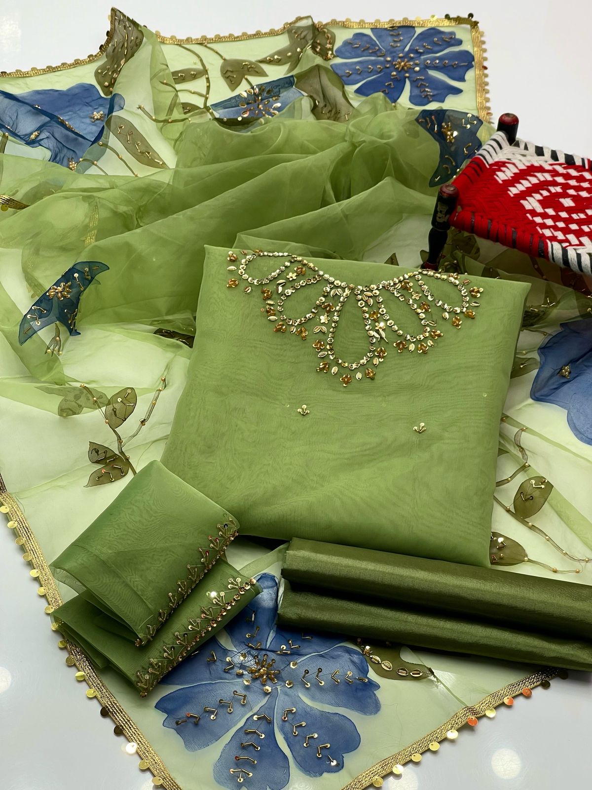 Organza Bursh Paint 3pc Dress 👗