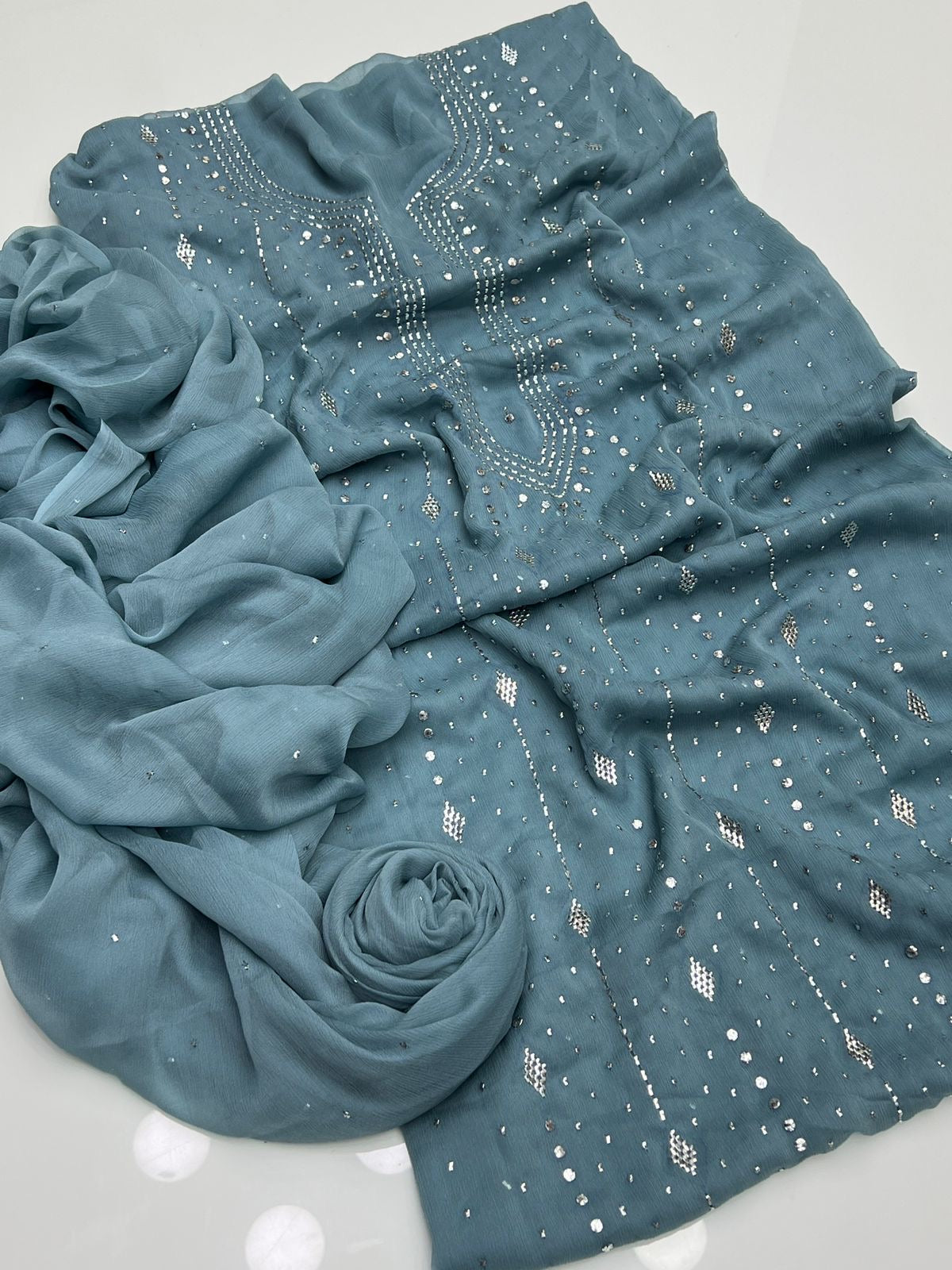 2 PIECE - MUKESH SUIT                        (barfi style)