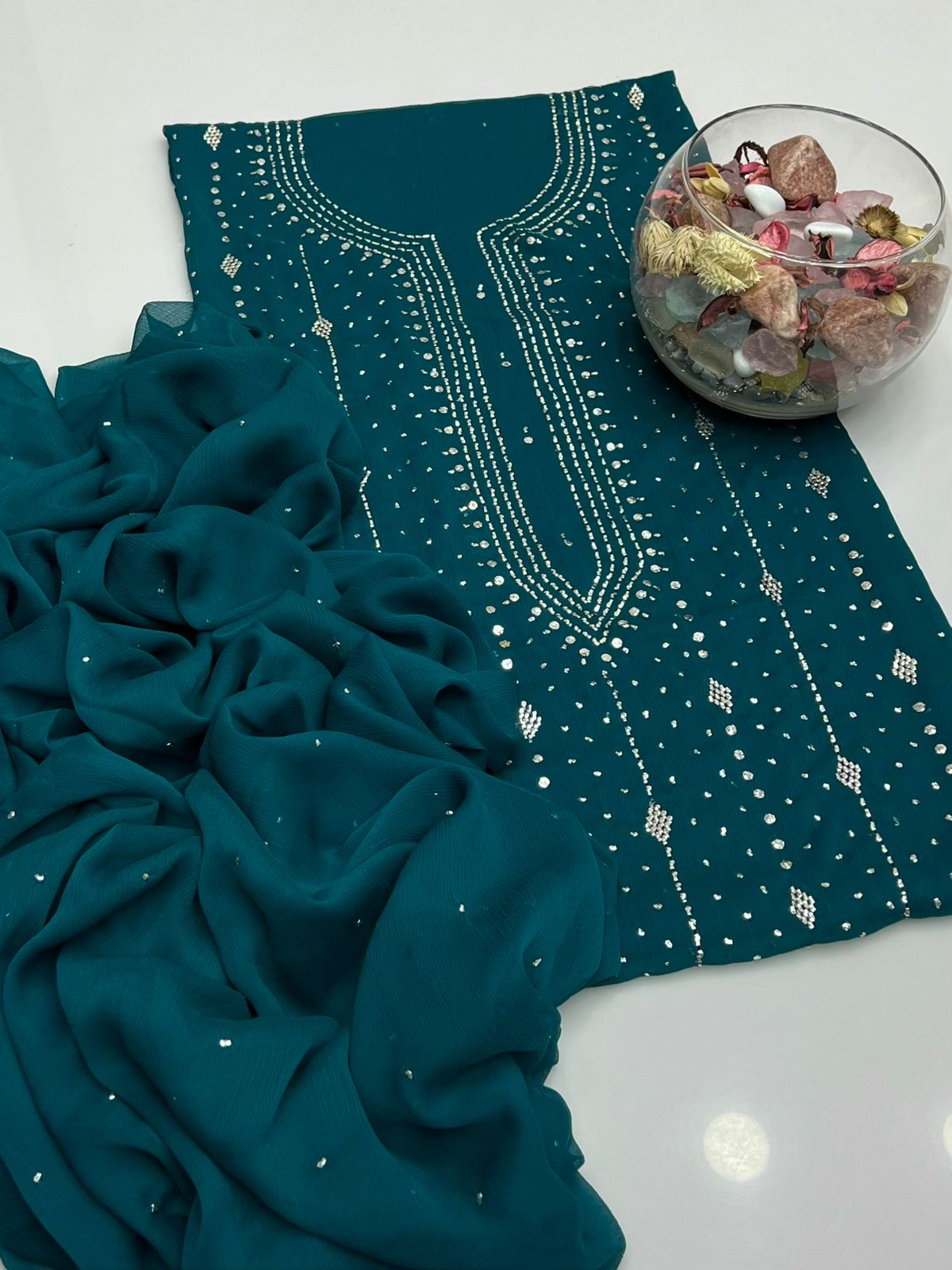 2 PIECE - MUKESH SUIT                        (barfi style)