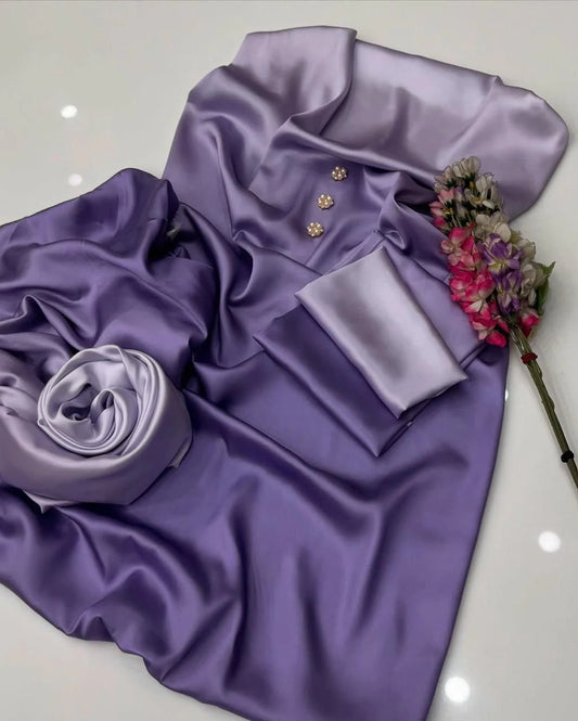 3 PIECE - SHAMOZE SILK DOUBLE TONE SUIT (UNSTITCHED) (Ajwa10161)