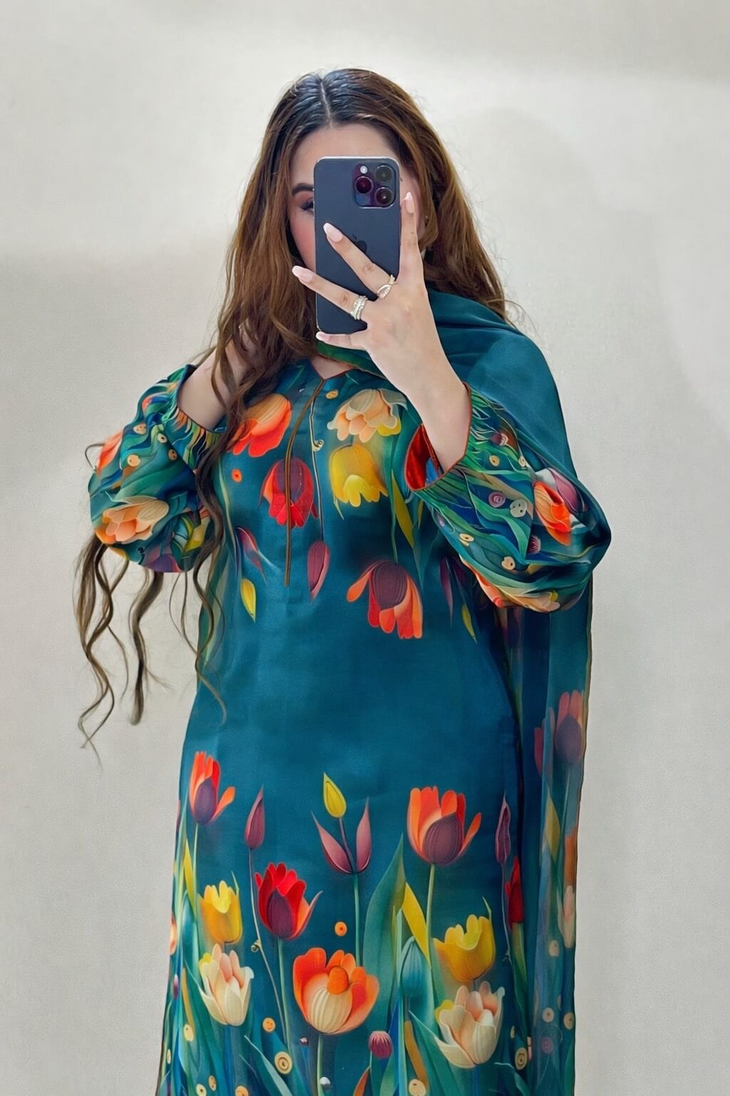 3 PIECE - SHAMOZE SILK FLORAL PRINT SUIT.