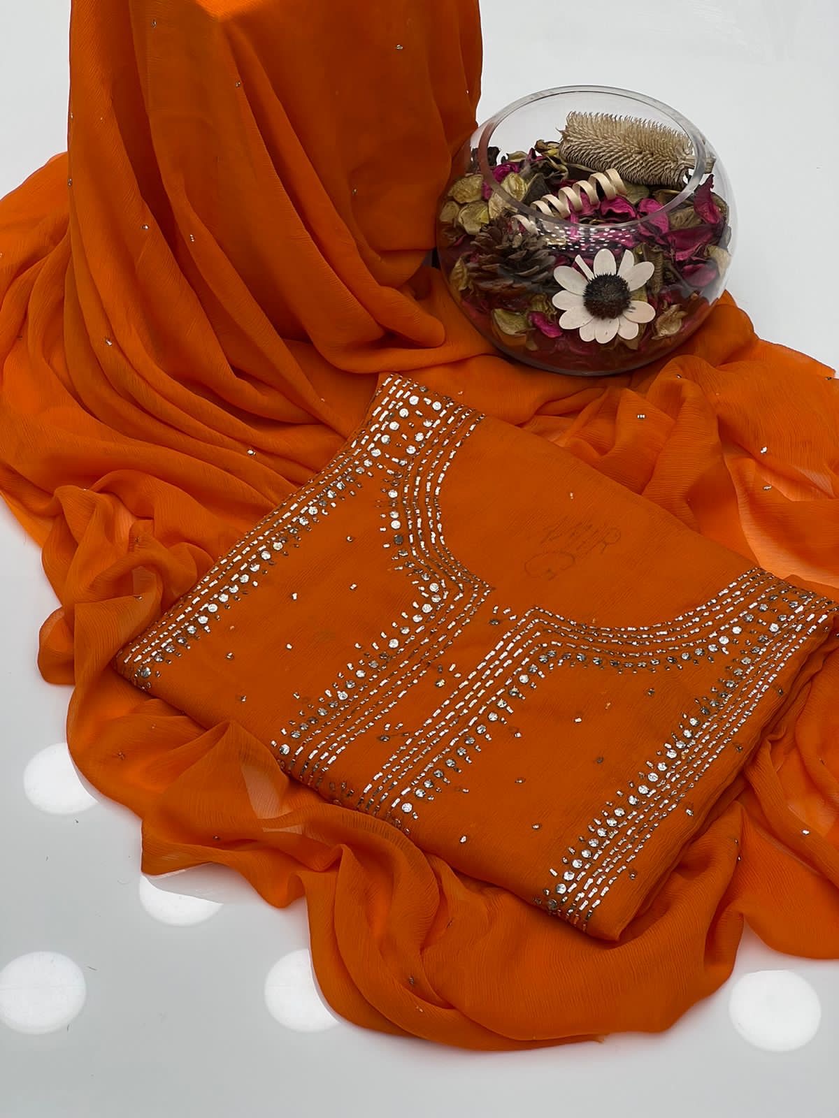 2 PIECE — MUKESH WORK SUIT             ( kurta style )