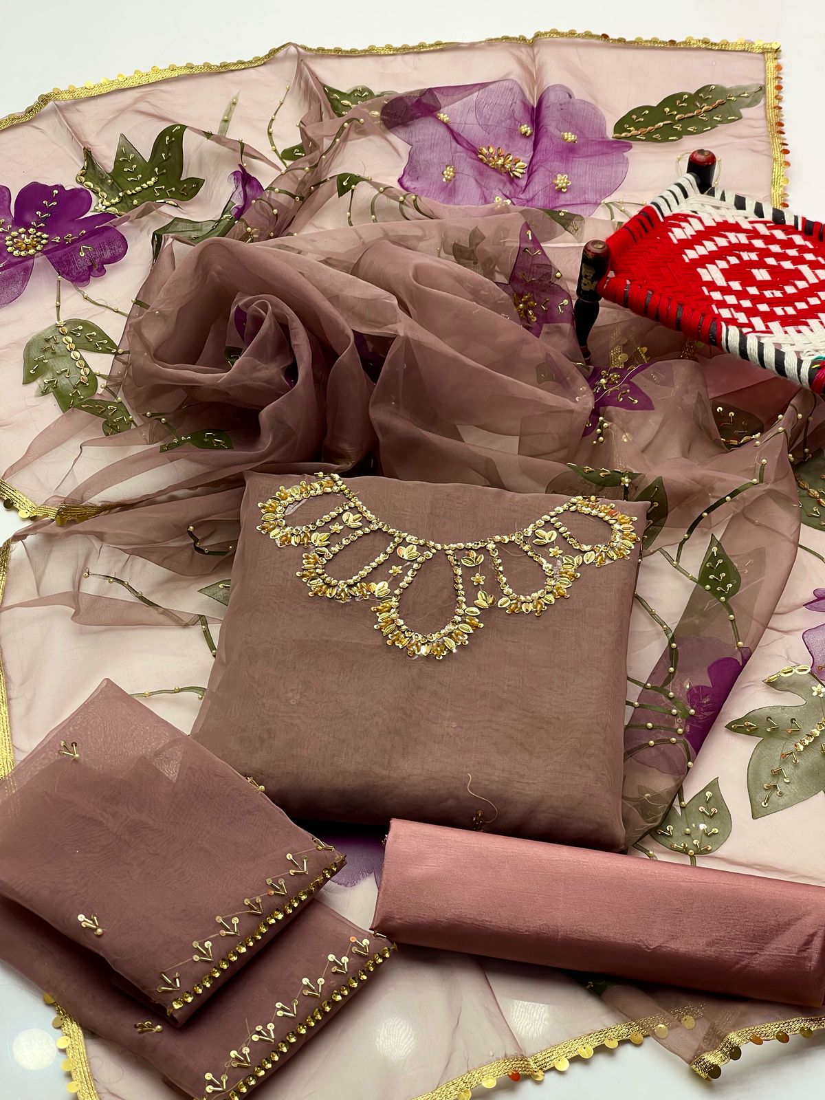 Organza Bursh Paint 3pc Dress 👗