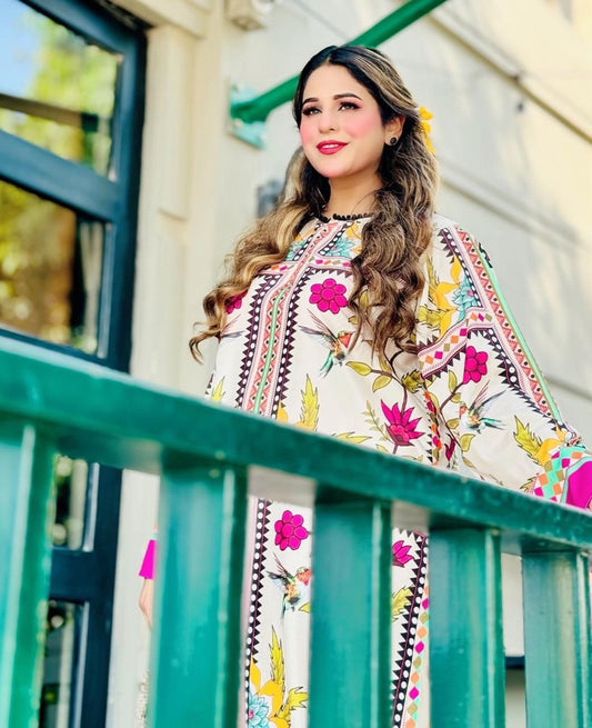 3 PIECE - SHAMOZE SILK FLORAL PRINT SUIT.