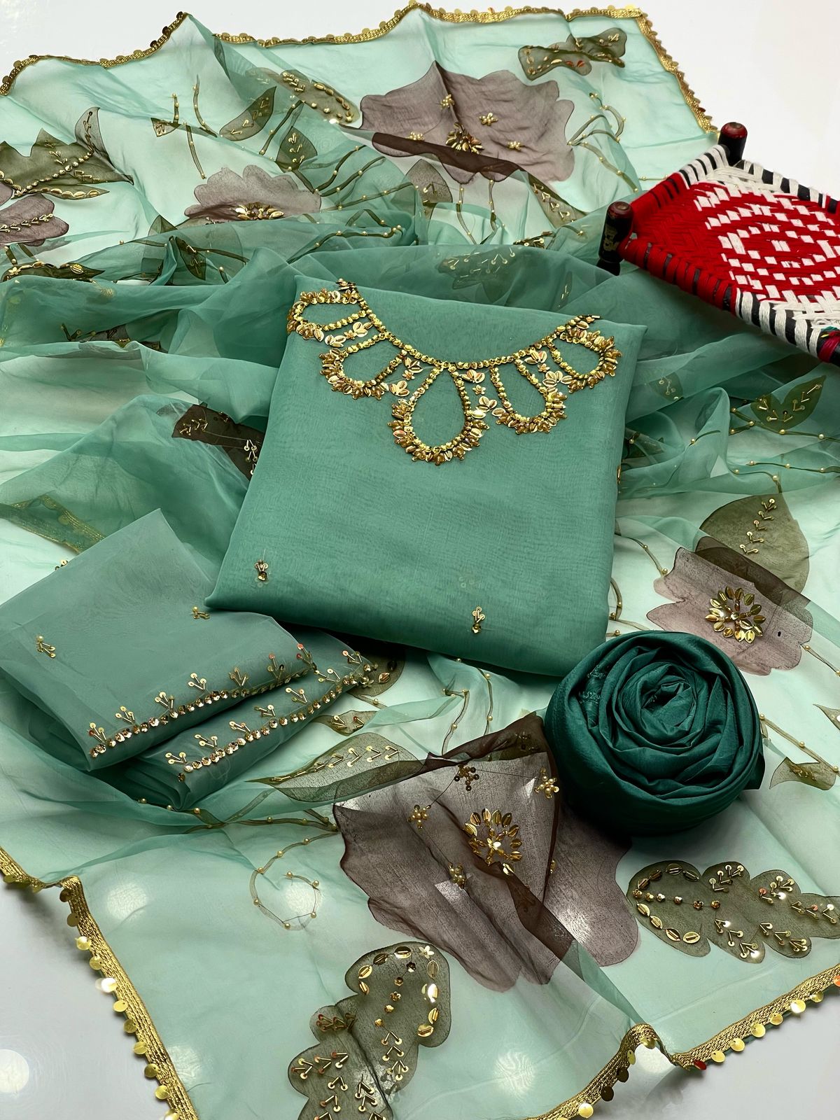 Organza Bursh Paint 3pc Dress 👗