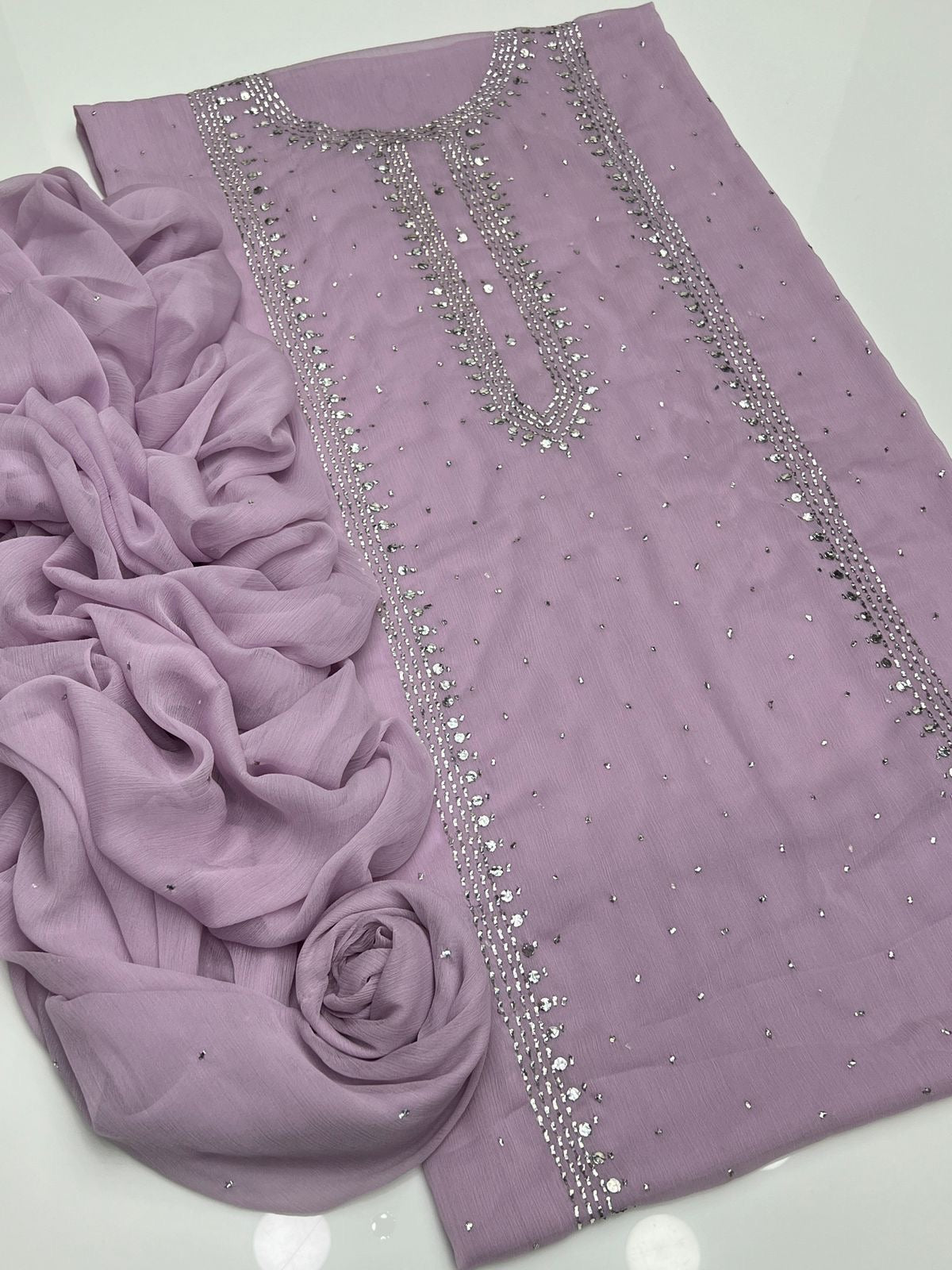 2 PIECE — MUKESH WORK SUIT             ( kurta style )