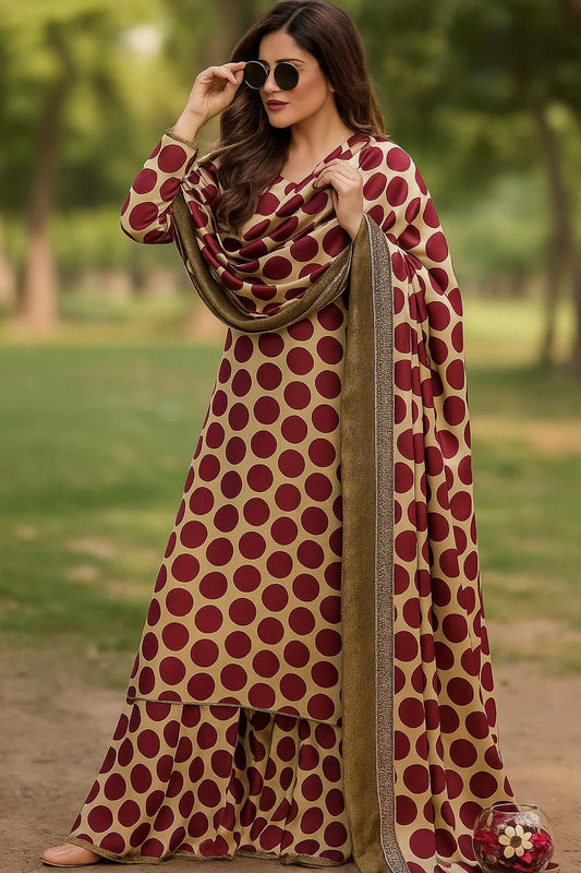 3 PIECE - SHAMOZE SILK PRINTED SUIT (UNSTITCHED)  (Ajwa15117)