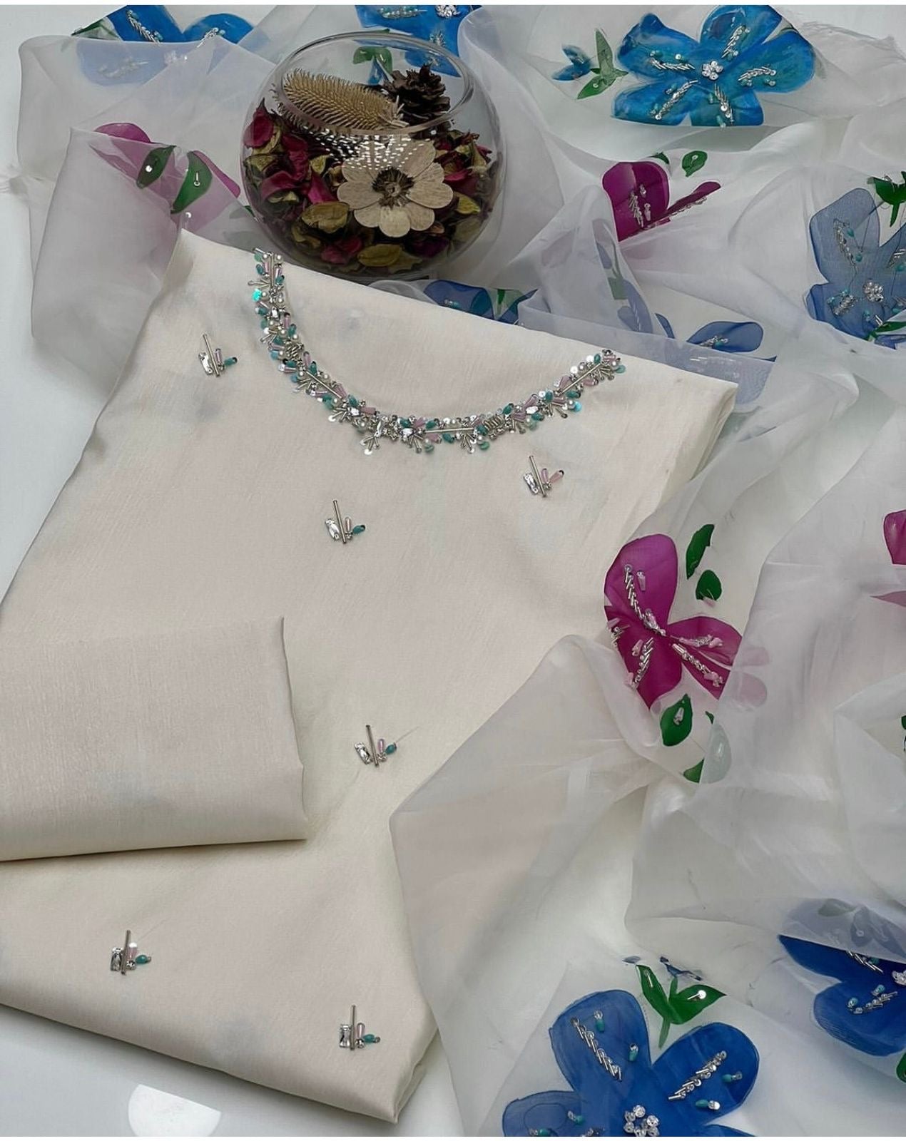 Ajwa’s Trending Kataan silk 3pc dress