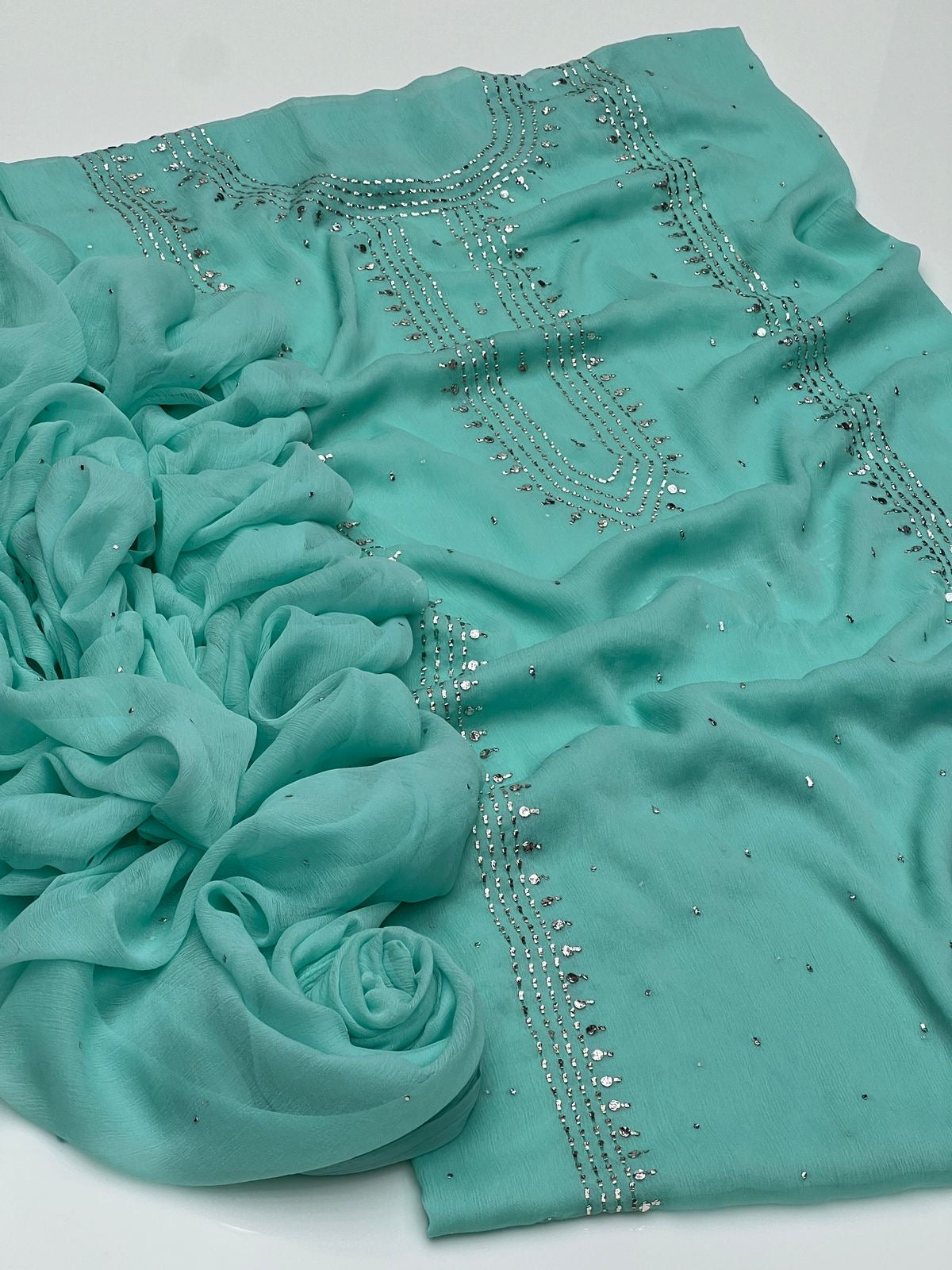 2 PIECE — MUKESH WORK SUIT             ( kurta style )