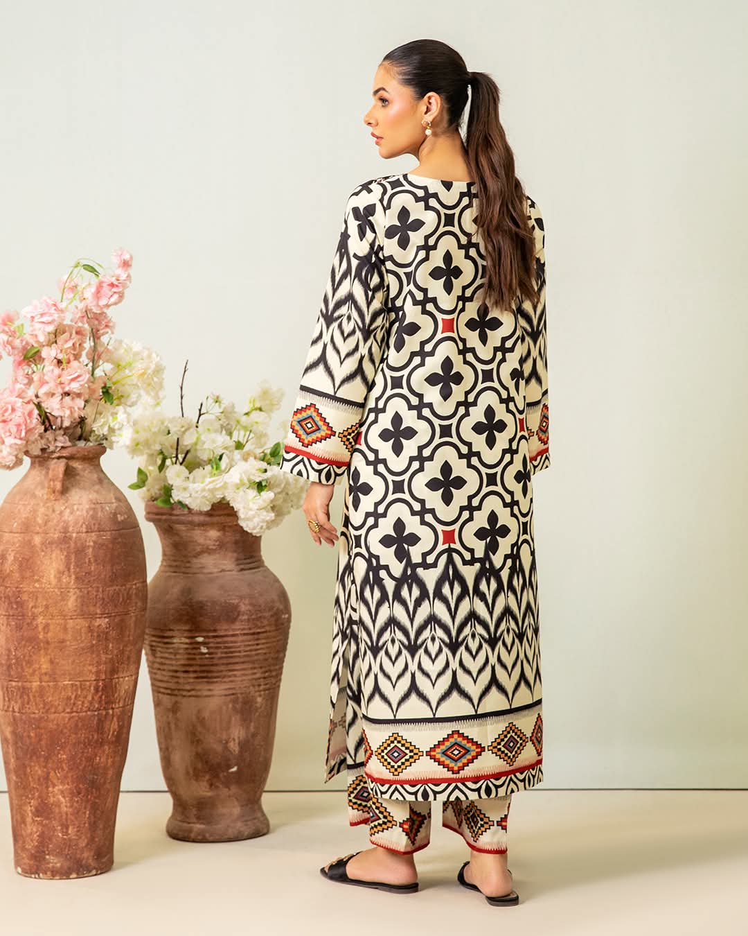 Digital Print Applick Style 3pc Dress 👗