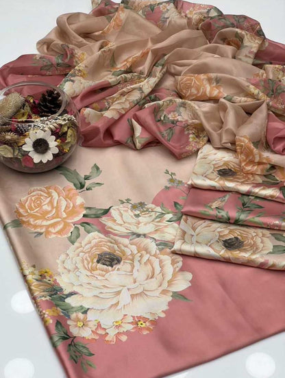 3 PIECE- SHAMOZ SILK SUIT              (Digital print) (Ajwa15151)