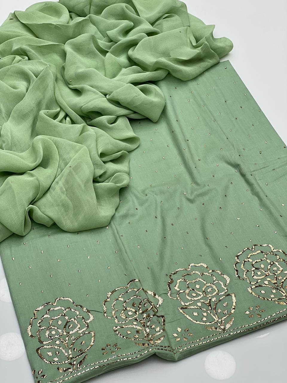 Pure Lawn indian Mukesh 3pc dress