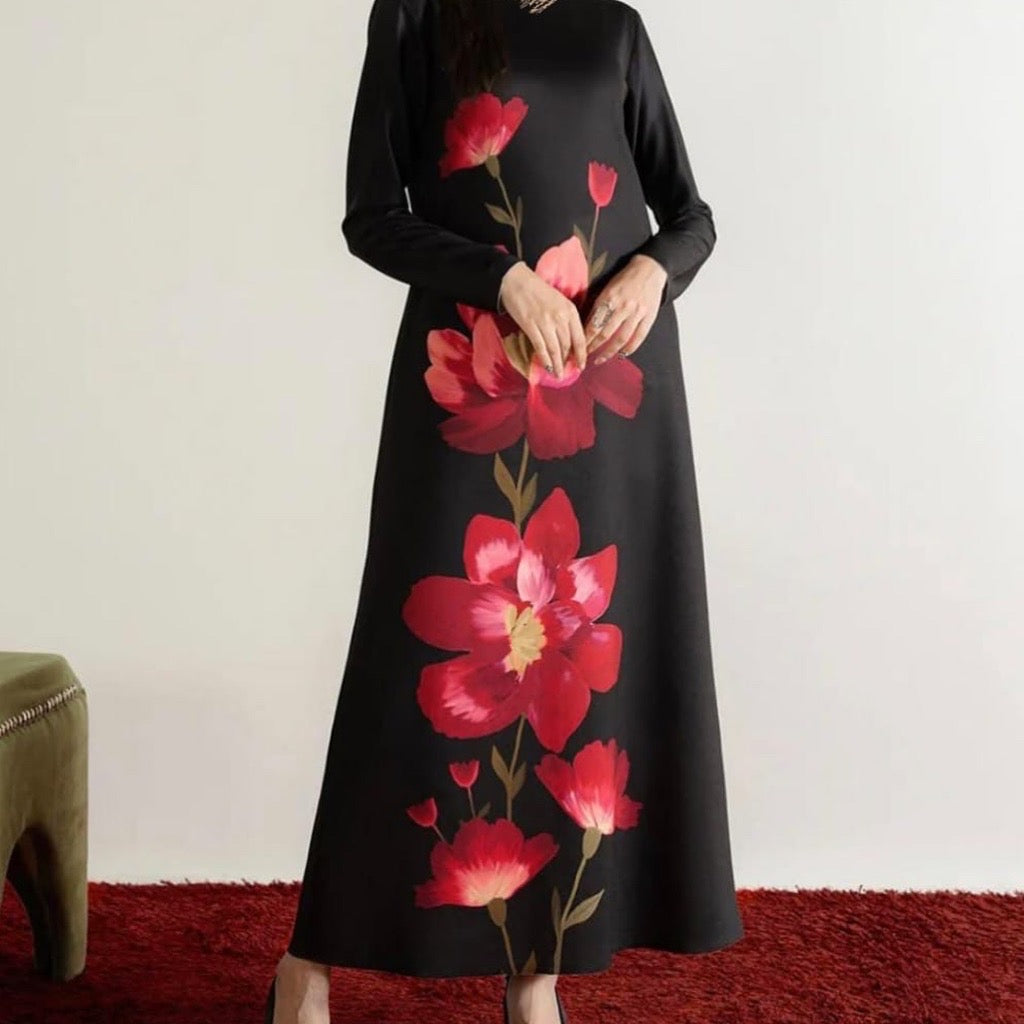 Floral Bursh Paint  Organza 3pc dress 👗