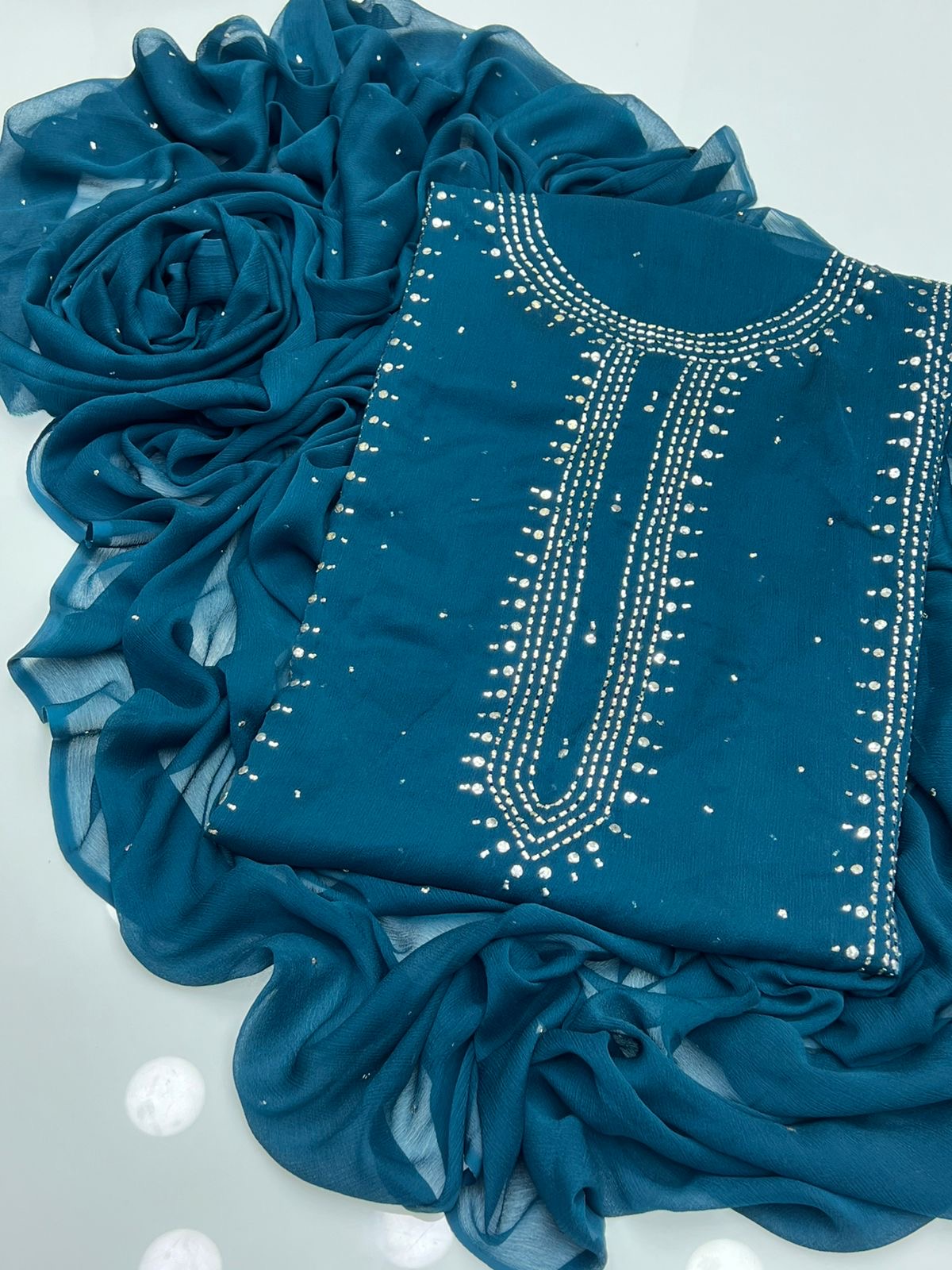 2 PIECE — MUKESH WORK SUIT             ( kurta style )