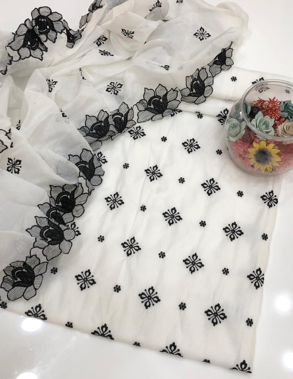 Khaddi Net Computer Cross Stitch 2pc Dress